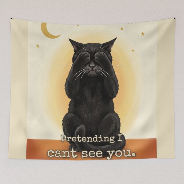Item preview, Introvert Cat Pretending I Cant See You Tarot Whimsigoth designed and sold by BLACKCAT-COVEN.