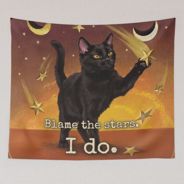 Item preview, The Star Tarot Cat Blame The Stars I Do Mercury Retrograde designed and sold by BLACKCAT-COVEN.