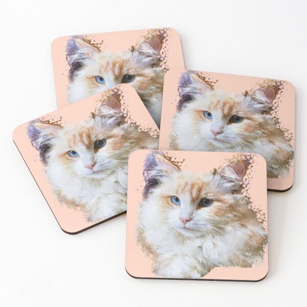 Item preview, Majestic Fluffy Cat Watercolor Portrait designed and sold by Paolo-Bandal.