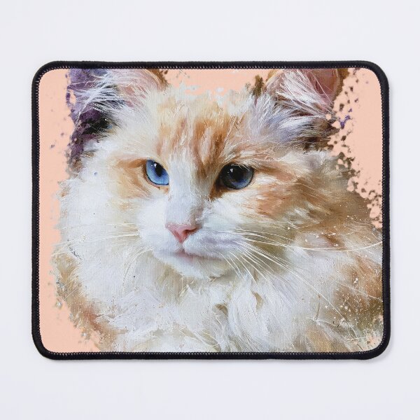 Item preview, Majestic Fluffy Cat Watercolor Portrait designed and sold by Paolo-Bandal.