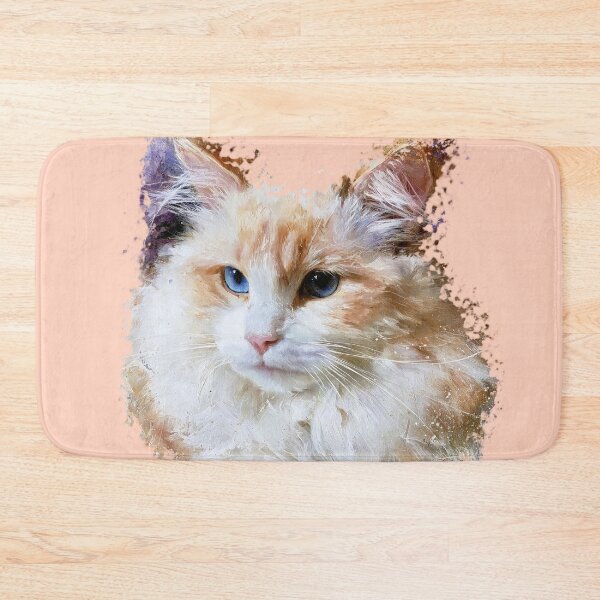 Item preview, Majestic Fluffy Cat Watercolor Portrait designed and sold by Paolo-Bandal.
