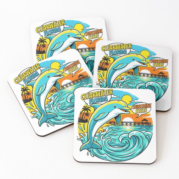 Item preview, Clearwater Florida Jumping Dolphin - Vibrant Marine Pop Art designed and sold by Pixelith-Arts.