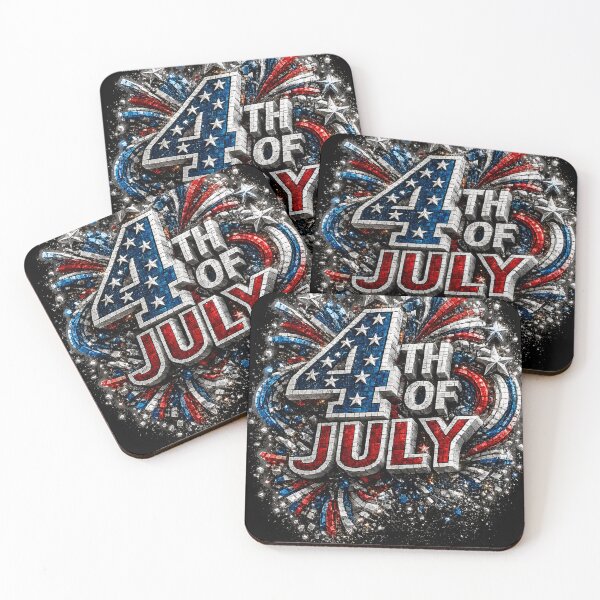 Aperçu de l'œuvre 4TH OF JULY Silver Mosaic Explosion créée et vendue par JcAbstractArt.