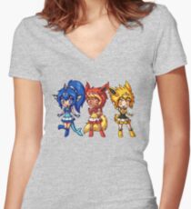 Gen 1 Eeveelution Squad Women's Fitted V-Neck T-Shirt