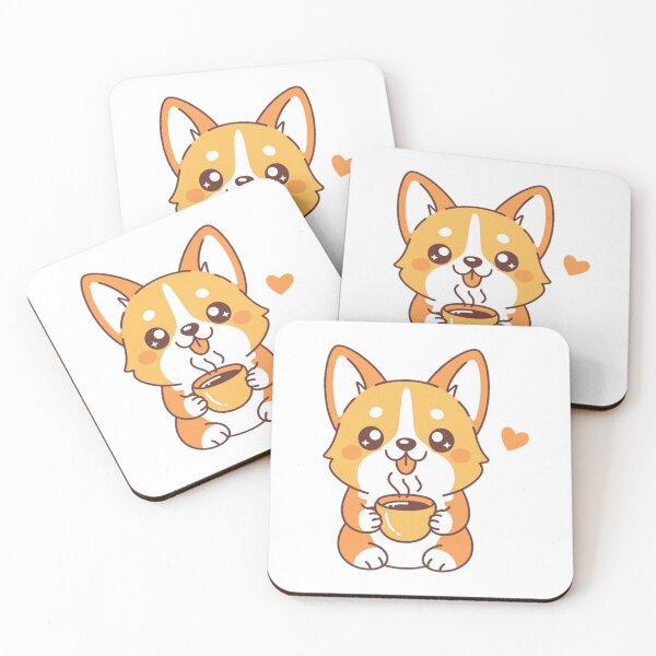 Item preview, Love Corgi & Coffee – Cute Cozy Puppy Café Illustration designed and sold by YounexxART.