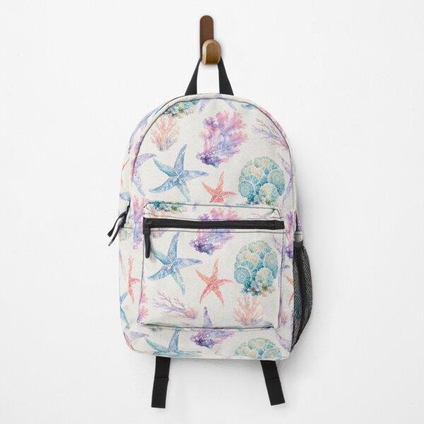 Item preview, Watercolor Starfish Seashell Coral Seamless Pattern Print designed and sold by GASCE Studio.