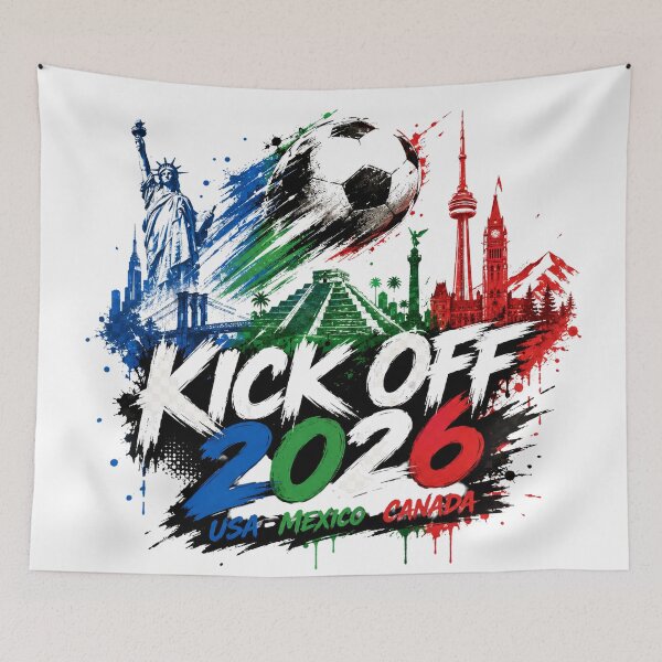 Item preview, Kick Off 2026 USA Mexico Canada Soccer Graphic designed and sold by emaga.