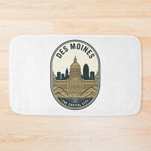 Item preview, Des Moines Iowa Skyline Vintage Travel Badge designed and sold by k3rstman1.