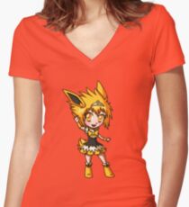 Jolteon Magical Girl Chibi Women's Fitted V-Neck T-Shirt