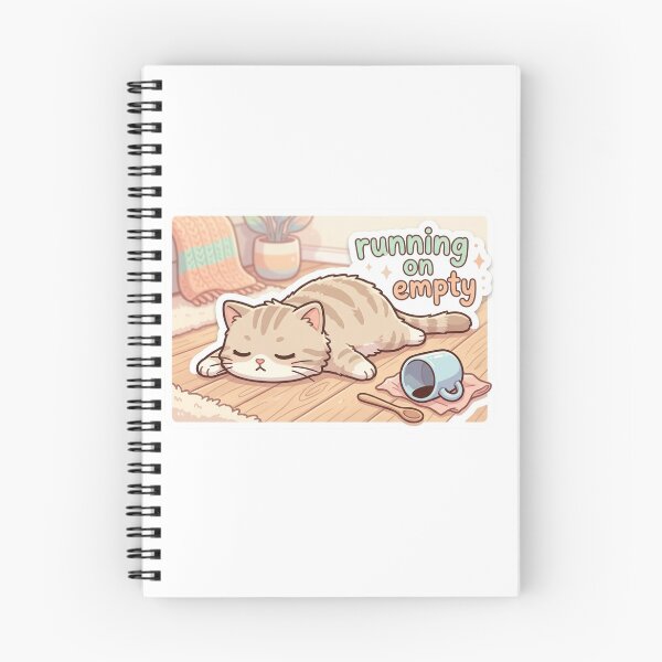 Item preview, Running On Empty – Mentally Exhausted Cat Sticker designed and sold by Elviqus Shop.