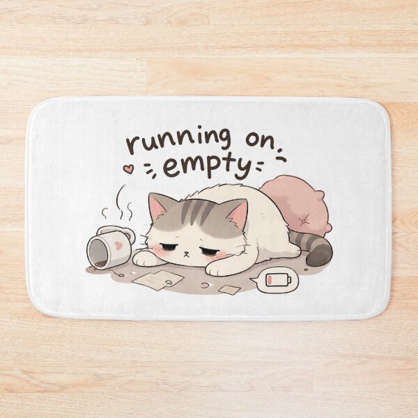 Item preview, Running On Empty – Mentally Exhausted Cat Sticker designed and sold by Elviqus Shop.