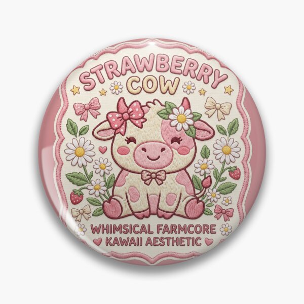 Item preview, Strawberry Cow Kawaii T-Shirt | Pastel Farmcore Embroidered Graphic Tee designed and sold by DmaarGroup.