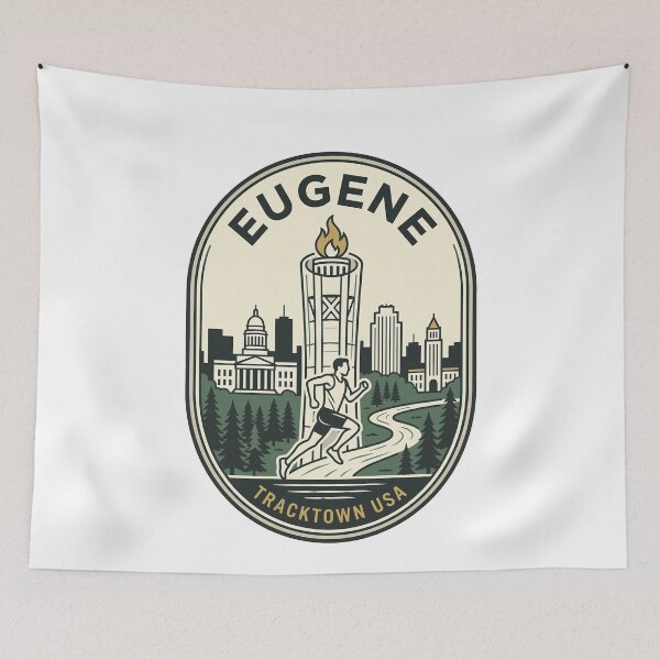 Item preview, Vintage Eugene Oregon TrackTown USA Runner Badge designed and sold by k3rstman1.