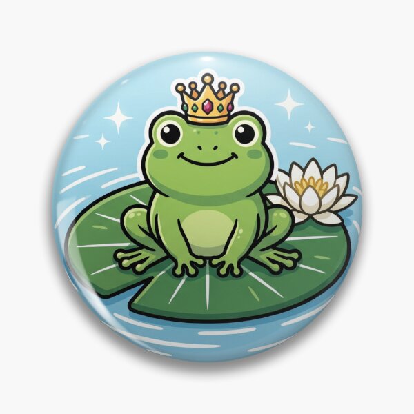 Item preview, Cute Crown Frog on Lily Pad – Whimsical Cartoon Frog Prince Aesthetic designed and sold by ArtsyExplorer.