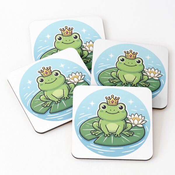 Item preview, Cute Crown Frog on Lily Pad – Whimsical Cartoon Frog Prince Aesthetic designed and sold by ArtsyExplorer.