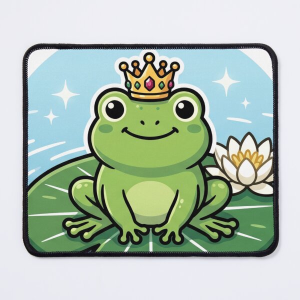 Item preview, Cute Crown Frog on Lily Pad – Whimsical Cartoon Frog Prince Aesthetic designed and sold by ArtsyExplorer.