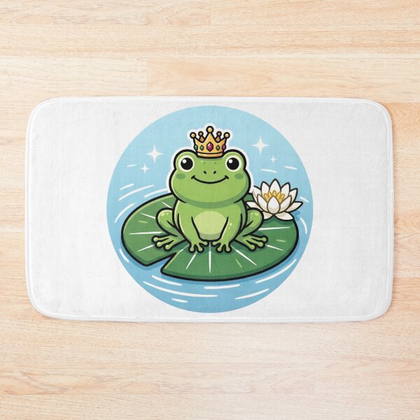 Item preview, Cute Crown Frog on Lily Pad – Whimsical Cartoon Frog Prince Aesthetic designed and sold by ArtsyExplorer.