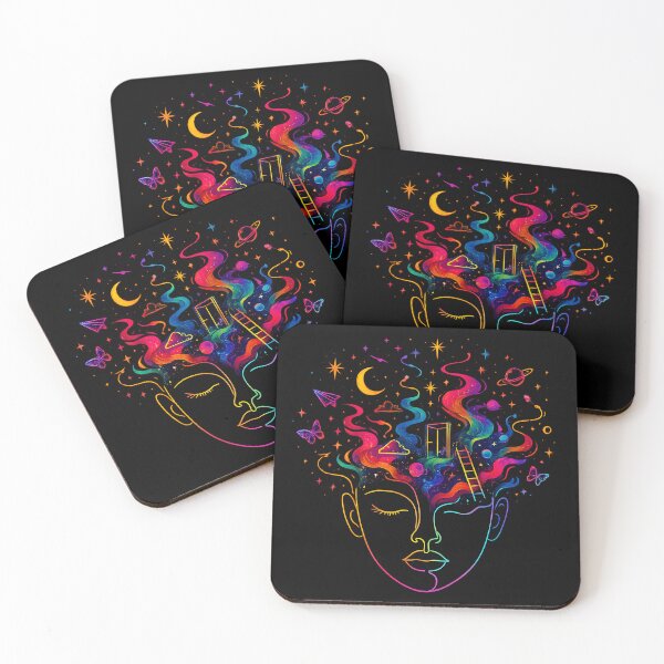 Item preview, Technicolor Cosmic Mind Galaxy Dreamer Psychedelic Face Art designed and sold by Fanverse Merchandise.