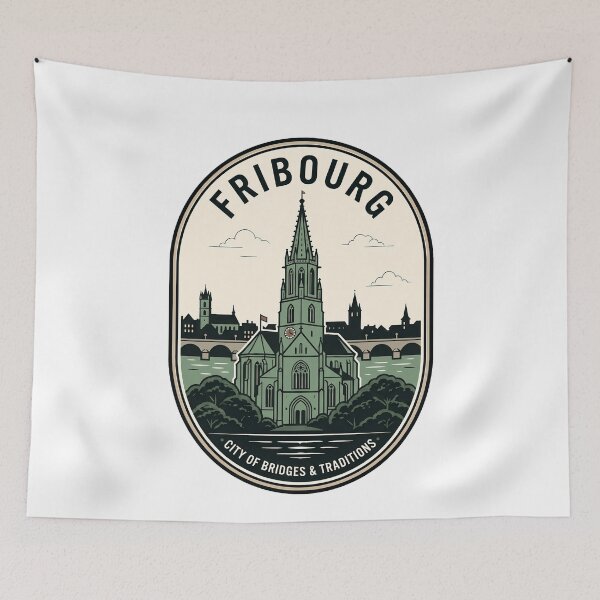 Item preview, Vintage Fribourg Switzerland Travel Badge Emblem designed and sold by k3rstman1.