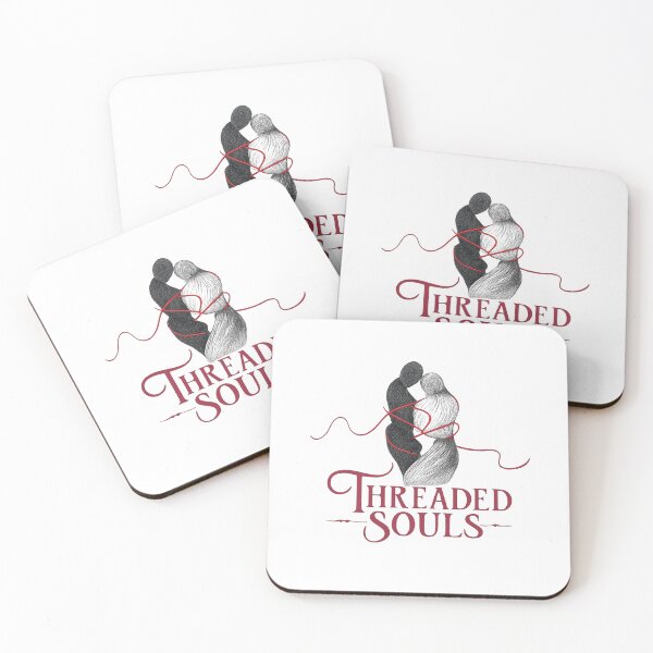 Item preview, Threaded Souls Red String of Fate Design, Destiny Love Illustration, Soulmate Connection Art for Couples designed and sold by JagrDesigns.
