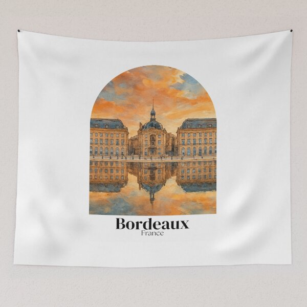 Item preview, Bordeaux, France - painting of the Place de la Bourse - travel souvenir gift designed and sold by 26LN.