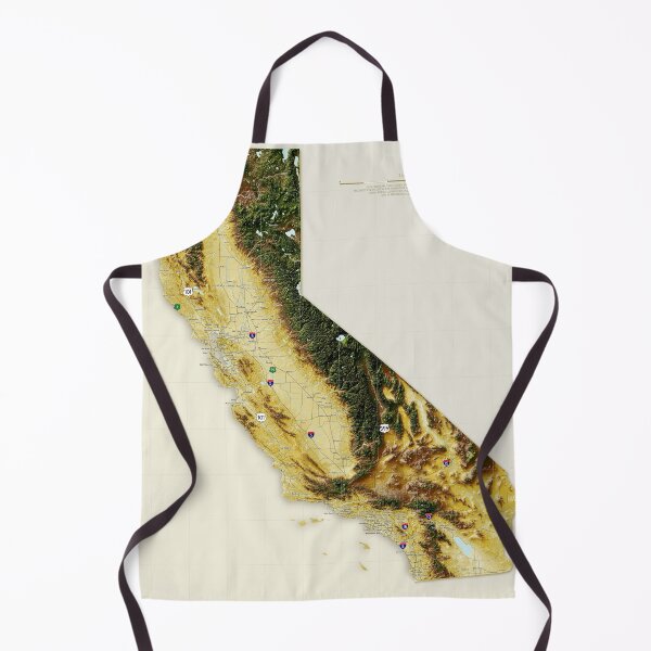 Item preview, Map of California with topography, place names and roads designed and sold by Tiffany Munro.