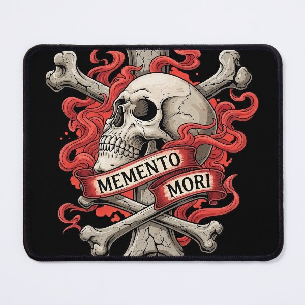 Item preview, Memento Mori Flaming Skull and Crossbones designed and sold by nuel-art.