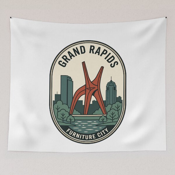 Item preview, Grand Rapids Michigan Furniture City Vintage Travel Badge designed and sold by k3rstman1.