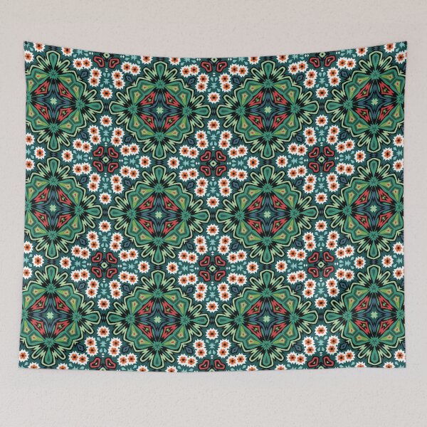 Item preview, Teal and Terracotta Tribal Geometric Mandalas Pattern designed and sold by mrhighsky.