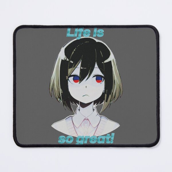 Item preview, Cartoon portrait of a young Japanese girl, "Life is so great!" designed and sold by Alan-David.