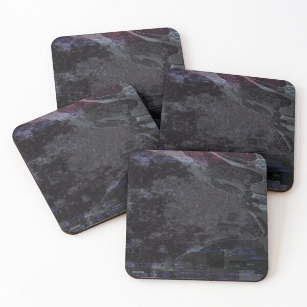 Item preview, Purple Cyberpunk map of Shanghai streets satellite style designed and sold by Tiffany Munro.
