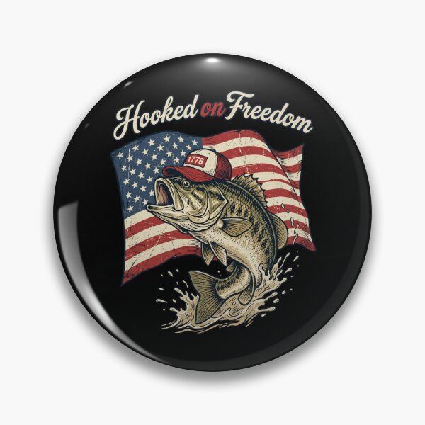 Item preview, Fishing Hooked On Freedom Patriotic USA designed and sold by dudelinart.