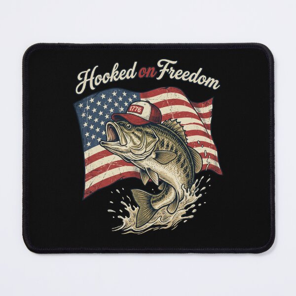 Item preview, Fishing Hooked On Freedom Patriotic USA designed and sold by dudelinart.