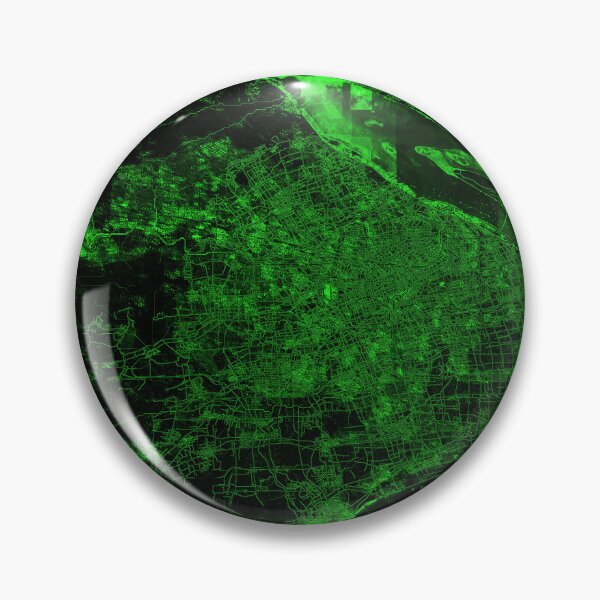 Item preview, Green Cyberpunk map of Shanghai streets satellite style designed and sold by Tiffany Munro.