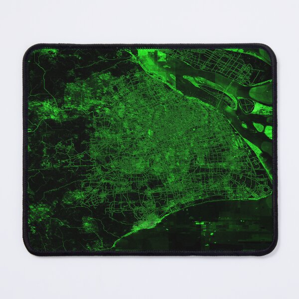Item preview, Green Cyberpunk map of Shanghai streets satellite style designed and sold by Tiffany Munro.
