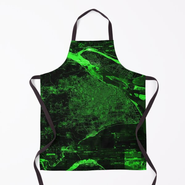 Item preview, Green Cyberpunk map of Shanghai streets satellite style designed and sold by Tiffany Munro.