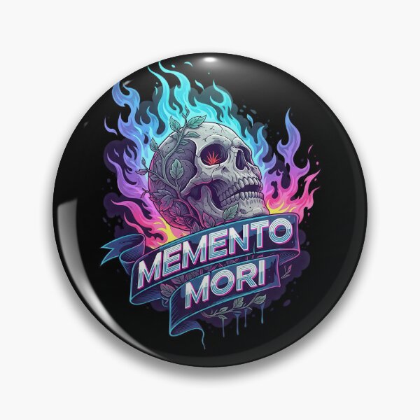 Item preview, Memento Mori Skull with Cosmic Purple Blue Flames designed and sold by nuel-art.