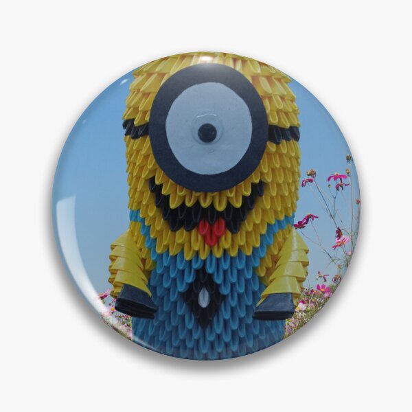 Item preview, Modular Origami Yellow Cute Monster in Flower Field designed and sold by PiksyPiksyArt.