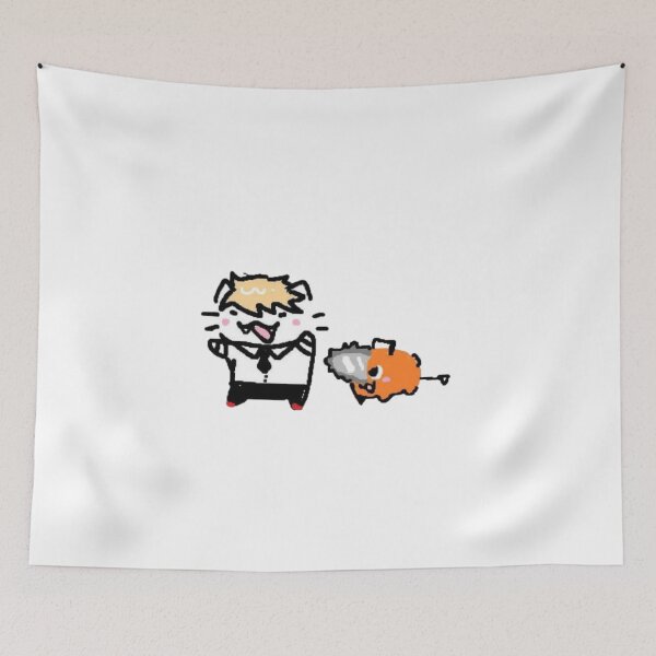 Item preview, Denji and Pochita Neko Doodle designed and sold by LesageSecond.