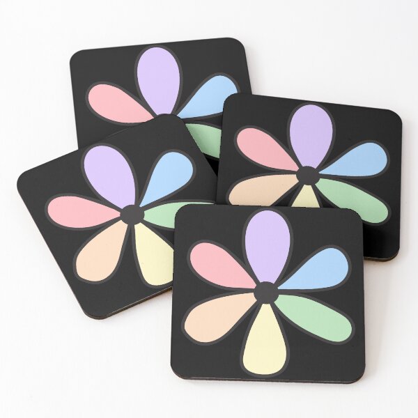 Item preview, Minimalist pastel rainbow flower with black outline designed and sold by Zitality.