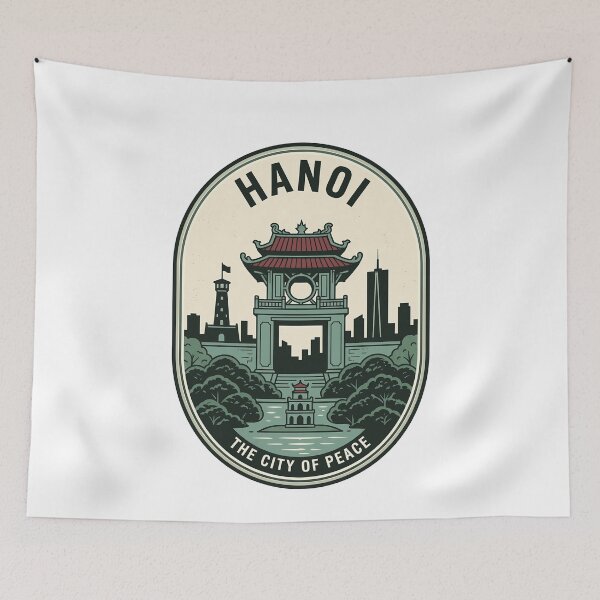 Item preview, Vintage Hanoi Vietnam City of Peace Travel Badge designed and sold by k3rstman1.