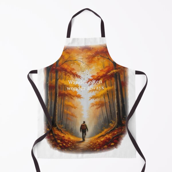Item preview, Wander often wonder always autumn forest trail hiker oil painting designed and sold by icemanphotos.