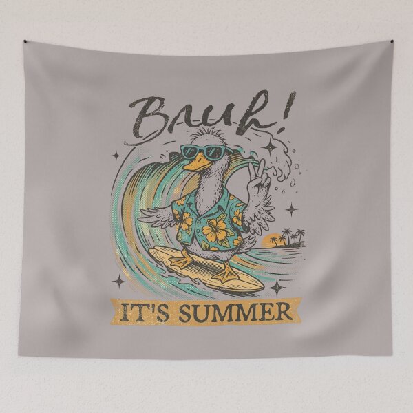 Item preview, Retro Summer Chill Duck - Surf Vibes & Peace Signs designed and sold by designerr23 ⭐⭐⭐⭐⭐.