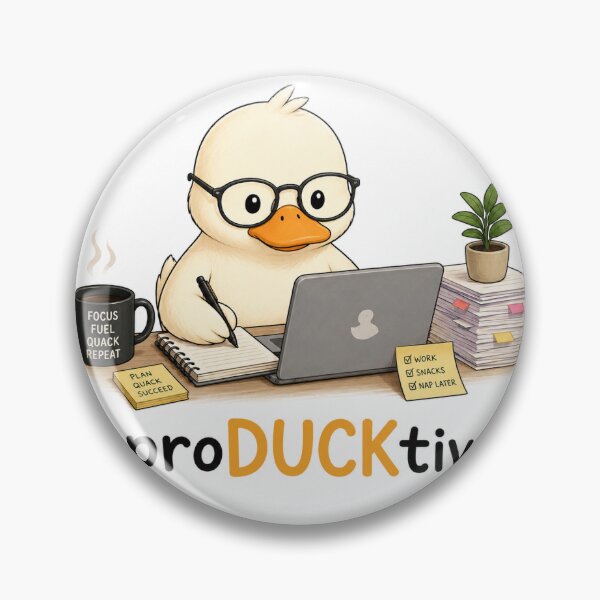 Item preview, proDUCKtive Duck – Cute Productivity Duck Cartoon Design designed and sold by The-Radiologist.