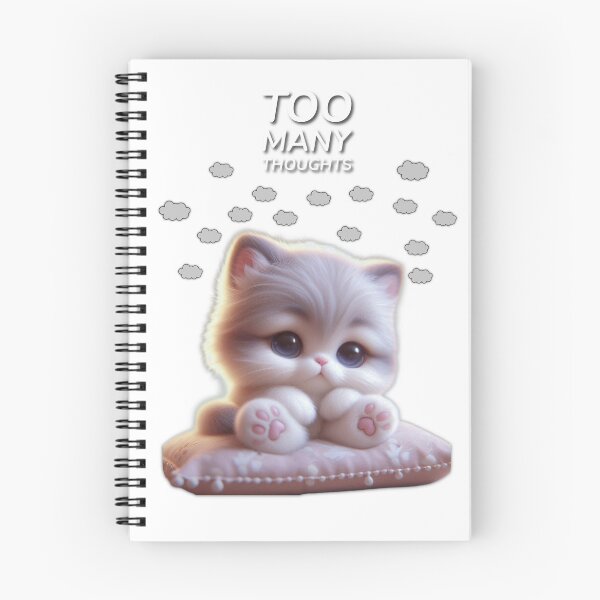 Item preview, Too Many Thoughts | Overthinking Cute Cat Design designed and sold by lunadesignsmoon.