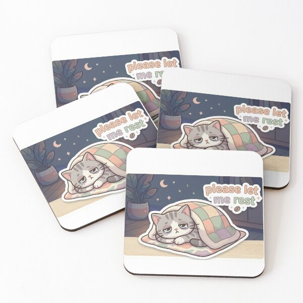 Item preview, Please Let Me Rest – Sleepy Emotional Cat Sticker designed and sold by Elviqus Shop.