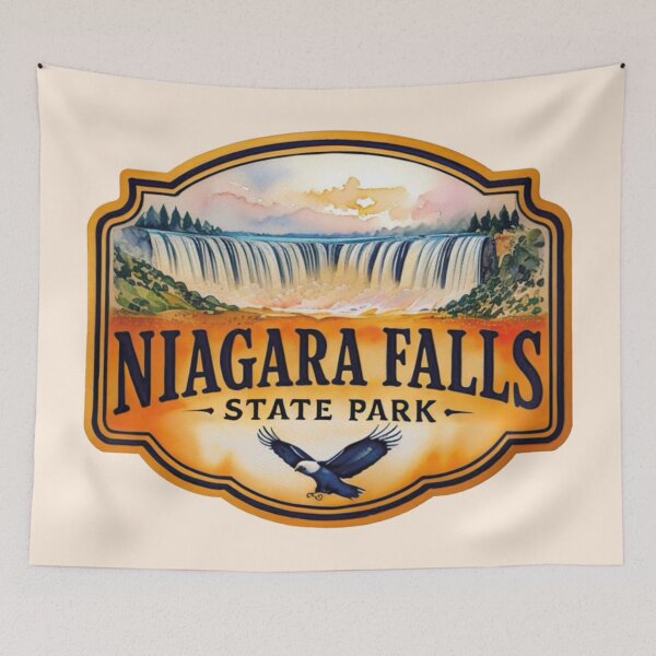 Item preview, Niagara Falls State Park Vintage Travel Badge designed and sold by MoxisWatercolor.