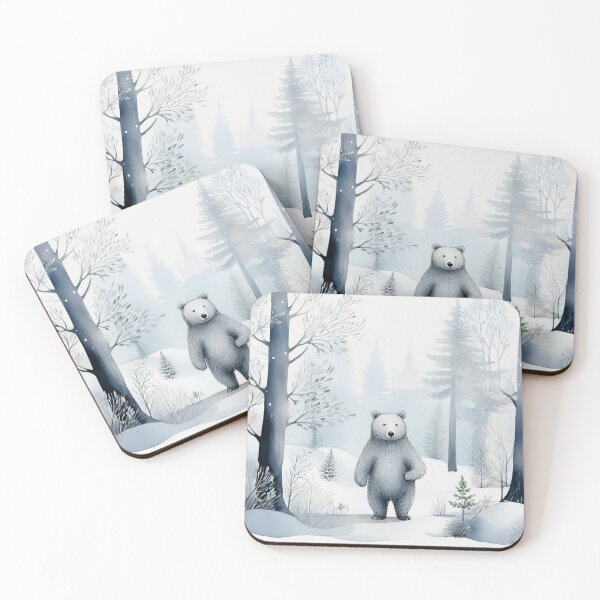 Item preview, Cute Polar Bear in Winter Forest Illustration – Snowy Woodland Animal Art, Baby Bear Drawing, Nursery Decor, Cozy Winter Scene designed and sold by Wildflower Mama Designs.