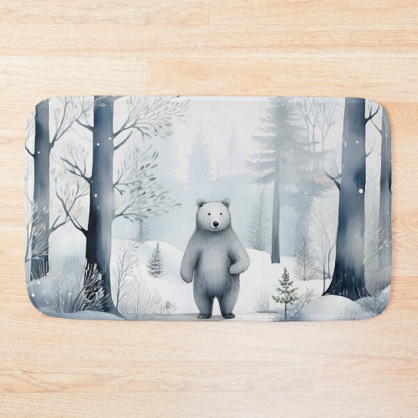 Item preview, Cute Polar Bear in Winter Forest Illustration – Snowy Woodland Animal Art, Baby Bear Drawing, Nursery Decor, Cozy Winter Scene designed and sold by Wildflower Mama Designs.