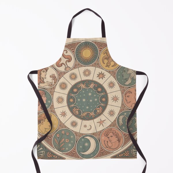 Item preview, Vintage Art Nouveau Zodiac Wheel - Alphonse Mucha Celestial Astrology Chart designed and sold by Tamas Das.